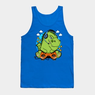 dinosaur t rex gamer, game addicts Tank Top